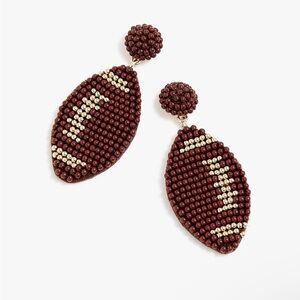 J Crew Beaded Football Earrings - Maroon and Gold